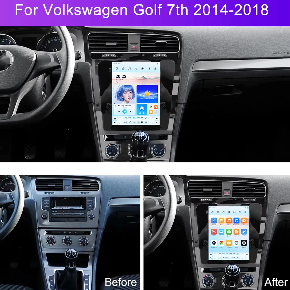 

9.7"Android 13 Car Stereo Radio For Volkswagen Golf 7 2014-2018 Multimedia GPS DSP Wireless Carplay Bluetooth Video Player