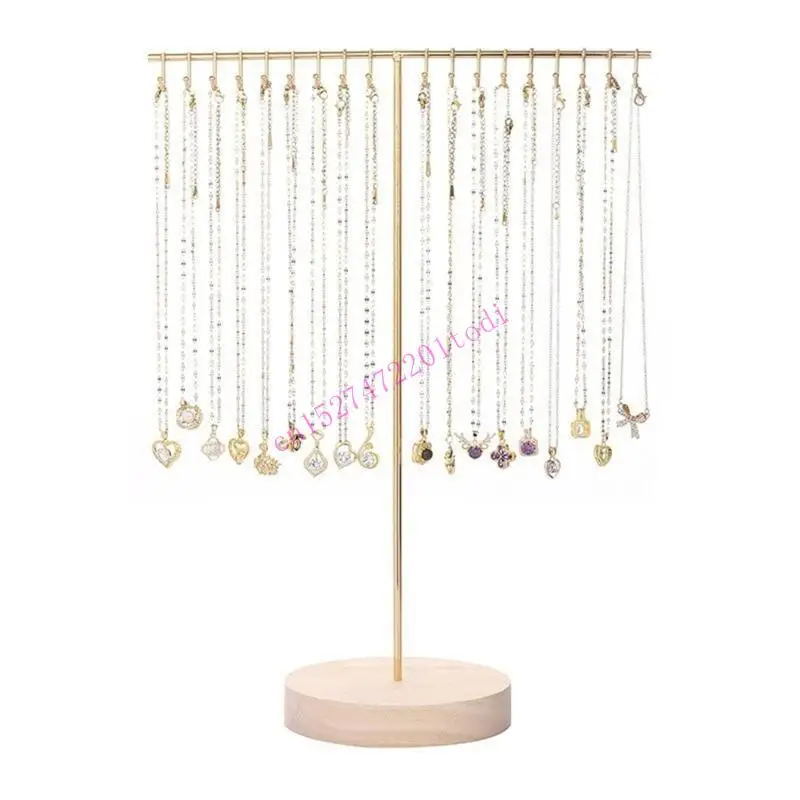 Multitiered Sturdy Alloy Jewelry Holder Clear Display Rack for Necklaces Earrings and Bracelets Home Organization M76B