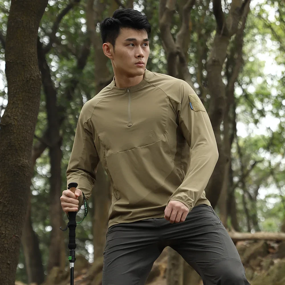 Emersongear Blue Label Hunter Sonnenschutz-T-Shirt, langärmeliges Poloshirt, tägliches Oberteil, T-Shirt, Fitness, ergonomisch, elastisch, UPF100+ – Detail 13