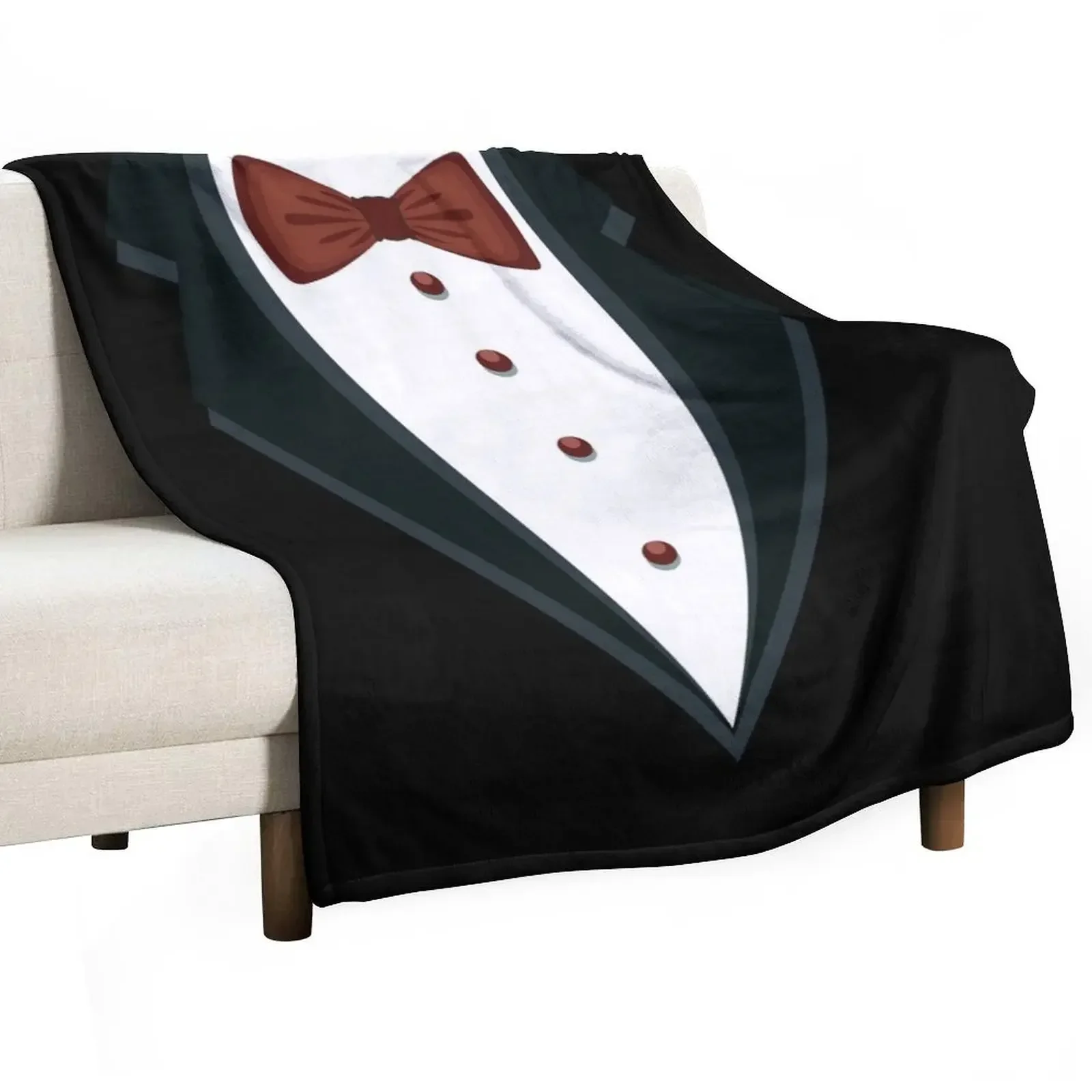 

BLACK TRENZ BOW TIE FUNNY TUXEDO T-SHIRT Throw Blanket For Decorative Sofa Furrys Hairy Flannel Blankets