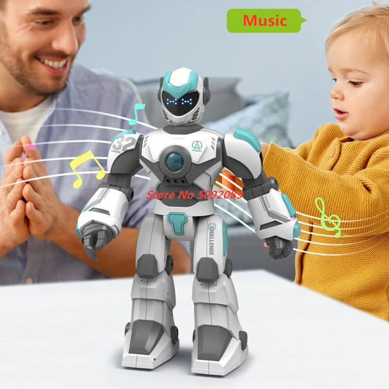 40CM Large Smart Voice RC Robot Gesture Induction Programming Machine Music Dancing Remote Control Robot Kid Pet Friend Gift Toy