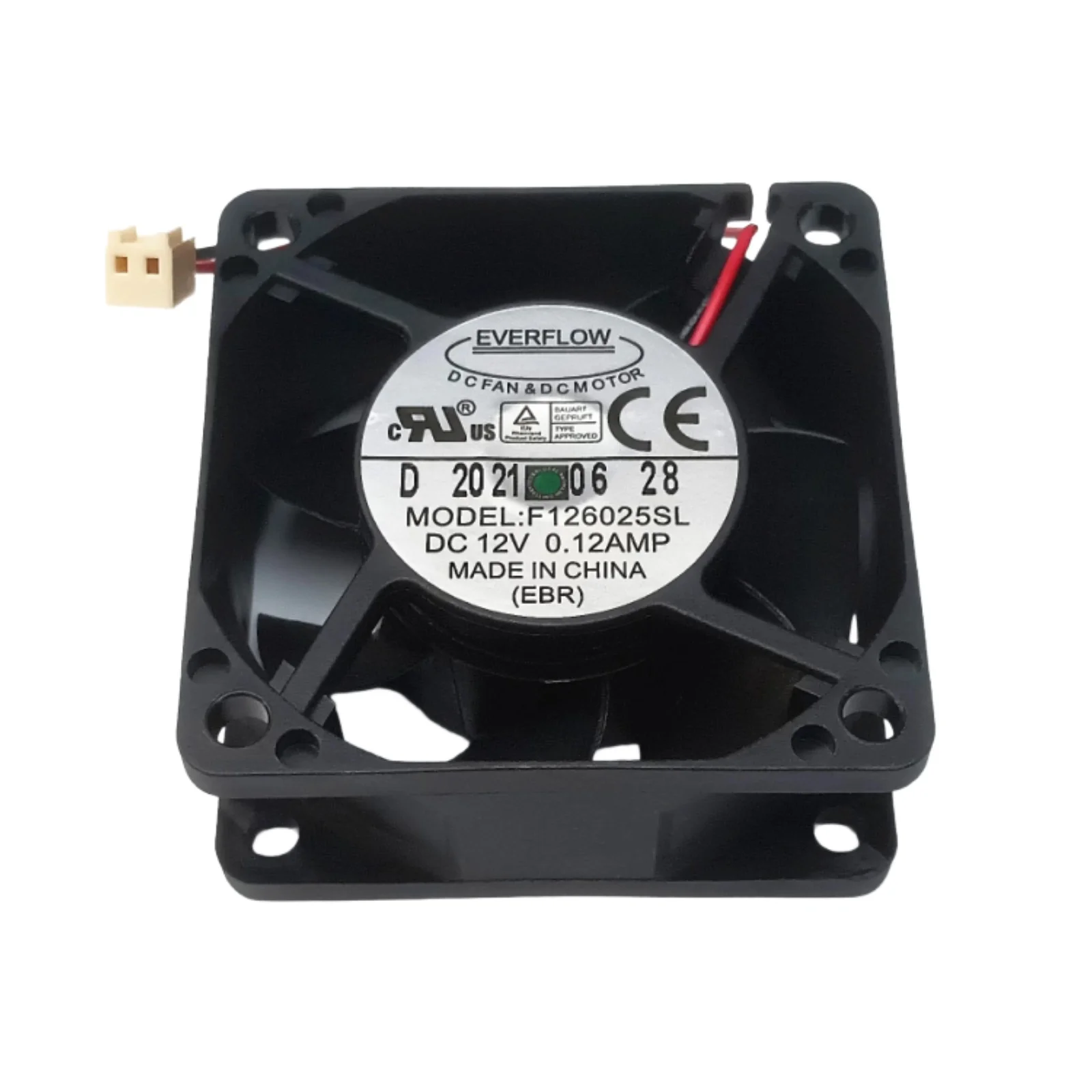 

for EVERFLOW F126025S 6025 6CM DC 12V Hydraulic Bearing Fan for PC Chassis DIY Cooling