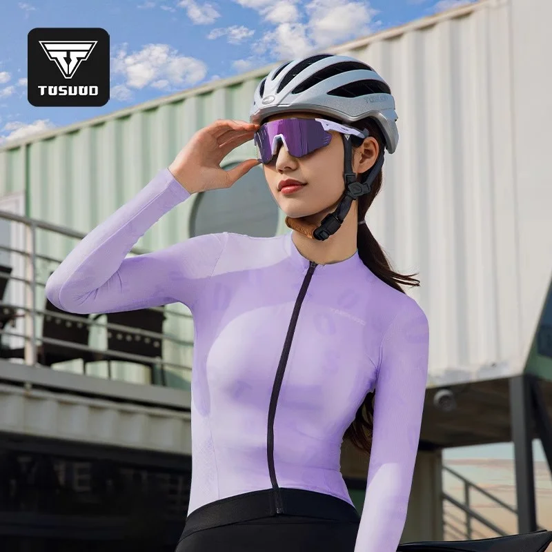 

TOSUOD Women's Cycling Jersey - Long-Sleeve Cycling Jacket for Spring/Summer Breathable, UV Protection, Quick-Dry Cycling Top