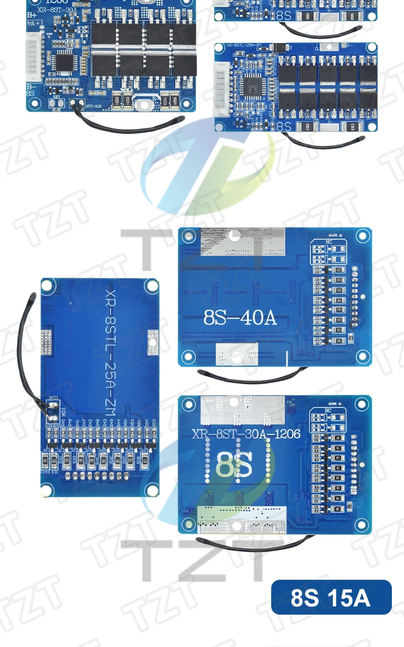 TZT BMS 8S 24V 15A 20A 25A 30A 40A LiFePo4 Batterie-Ladeschutzplatine mit Balancing und NTC-Temperaturschutz (gemeinsam) – Detail 5