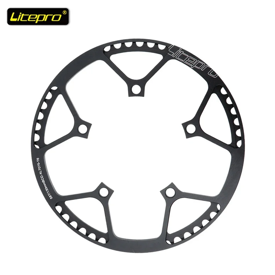 Litepro Folding Bicycle Crankset Wide and Narrow Teeth 130BCD Chainring 45/47/53/56/58T Square Hole 170mm 130BCD 5claw Crank