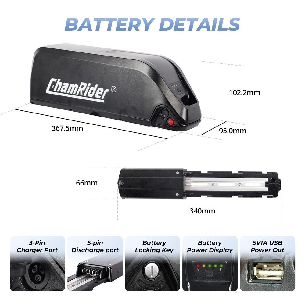ChamRider Original-Akku 48V 20AH 52V E-Bike-Akku 36V Hailong Max 50A BMS 350W 500W 750W 1000W 1500W 21700 Zellen BBS02 BBS03 – Detail 14
