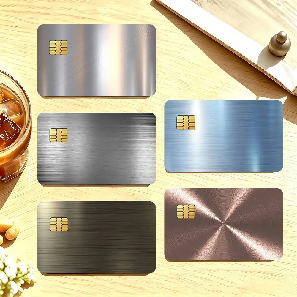 Metal Color Credit Card Skin Stickers For Bank Card Bus Metro Cards Waterproof Anti-Scratch Gift 4PCS