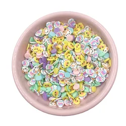 50g Easter Colorful Egg Rabbit Slices Polymer Clay Sprinkles for Crafts DIY Slime Filling Accessories Nail Art Decoration