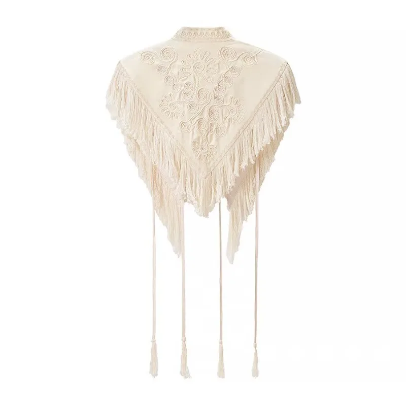 Women 2026 New Hot Selling Heavy Embroidery Tassel Cape Coat Fashion Elegant Office Commute Chinese Style Trendy Chic Outerwear
