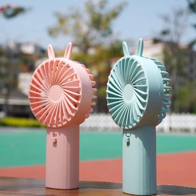 

Handheld Fan Mini Cooling Fans AA-Battery Operated Small Fan with Cute Ears for Home Office- Travel Outdoor and Camping