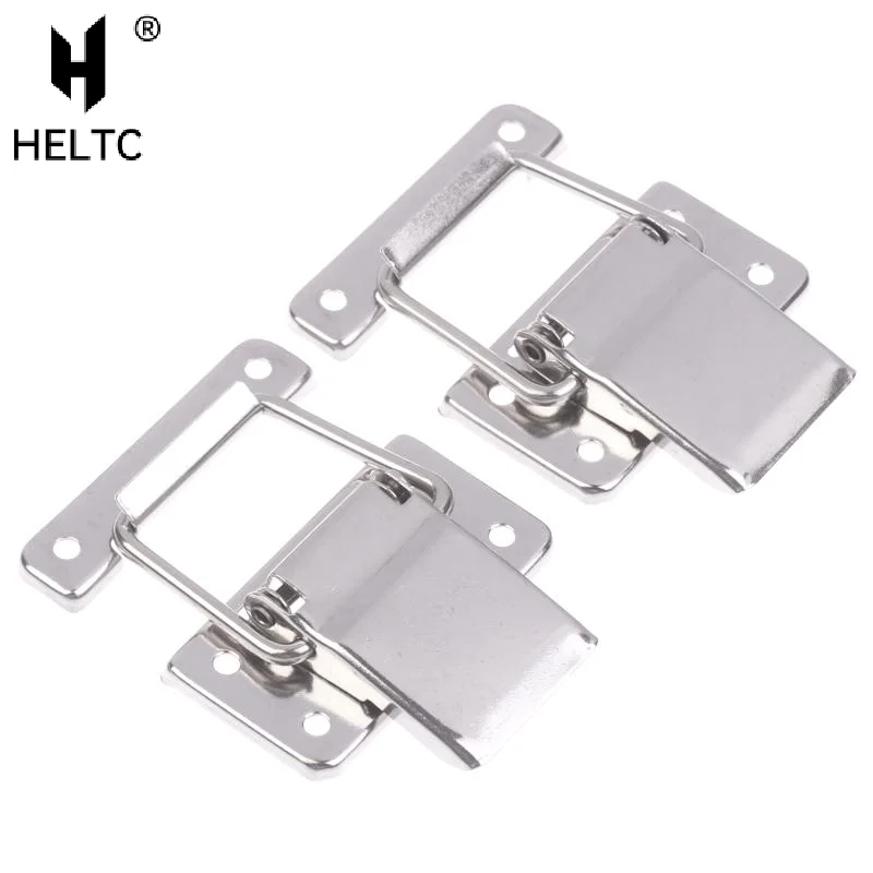 2Pcs Stainless Steel Latch Hasp Hardware Boxes Doors Belts Cabinet Case Spring Loaded Latch Catch Toggle Hasp Easy Install