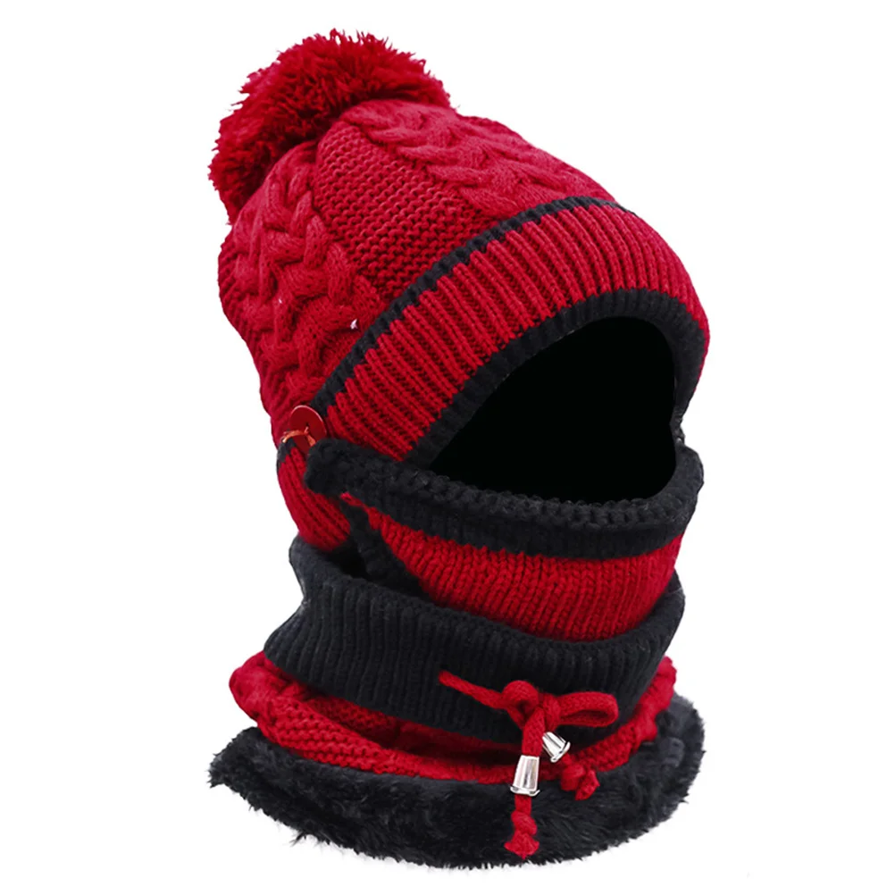 1 مجموعة الحياكة قناع كاب منديل مجموعة لافتة للنظر تصميم ملابس الشتاء الدافئة أنيق مجموعة الإكسسوارات وشاح مجموعة