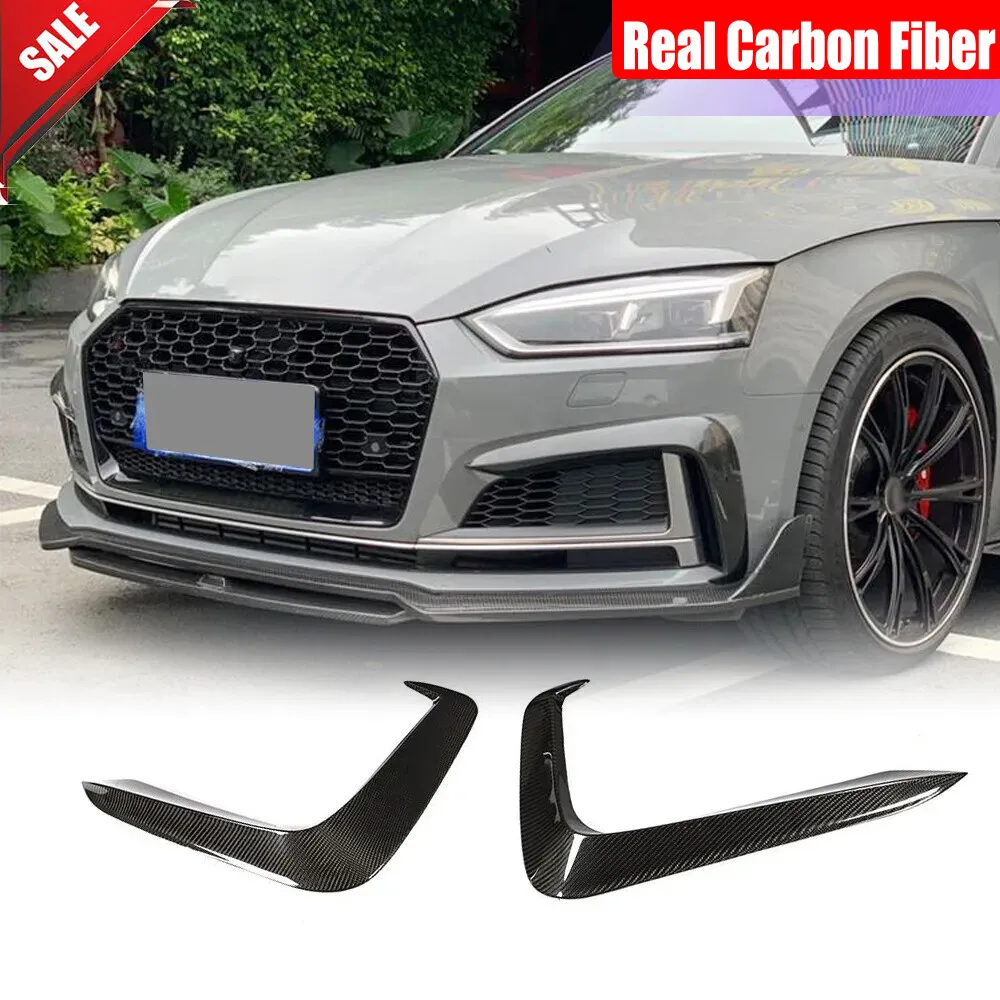 

For Audi A5 Sline /S5 B9 2017-2019 Real Carbon Front Bumper Air Vent Cover Fins