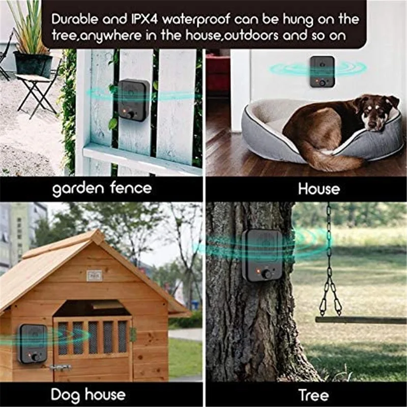 3 Levels Adjustable Pet Dog Repeller Automatic Ultrasonic Anti Barking Device Outdoor Dog Anti Noise Pet Supplies Training Tool