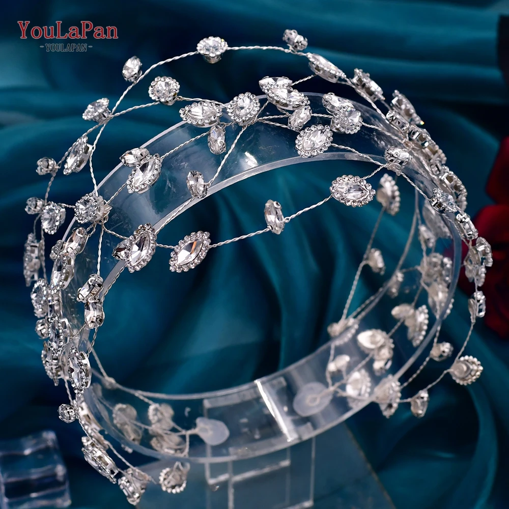 

TOPQUEEN Romantic Wedding Rhinestone Headband Forehead Chain Crystal Bridal Headdress Jewelry Bridel Hair Accessories HP472