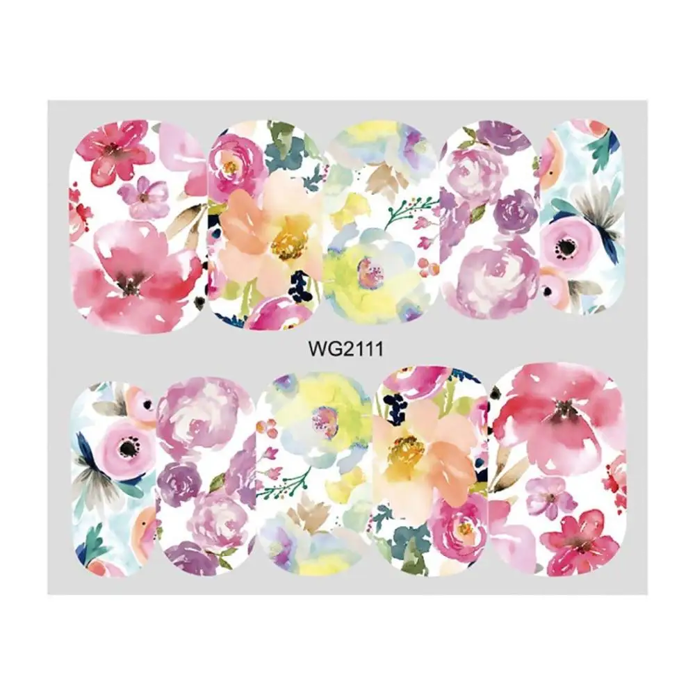 

Nail Art Leaf Sliders Flower Nail Water Stickers Rose Transfer Decal Leaves Nail Sticker