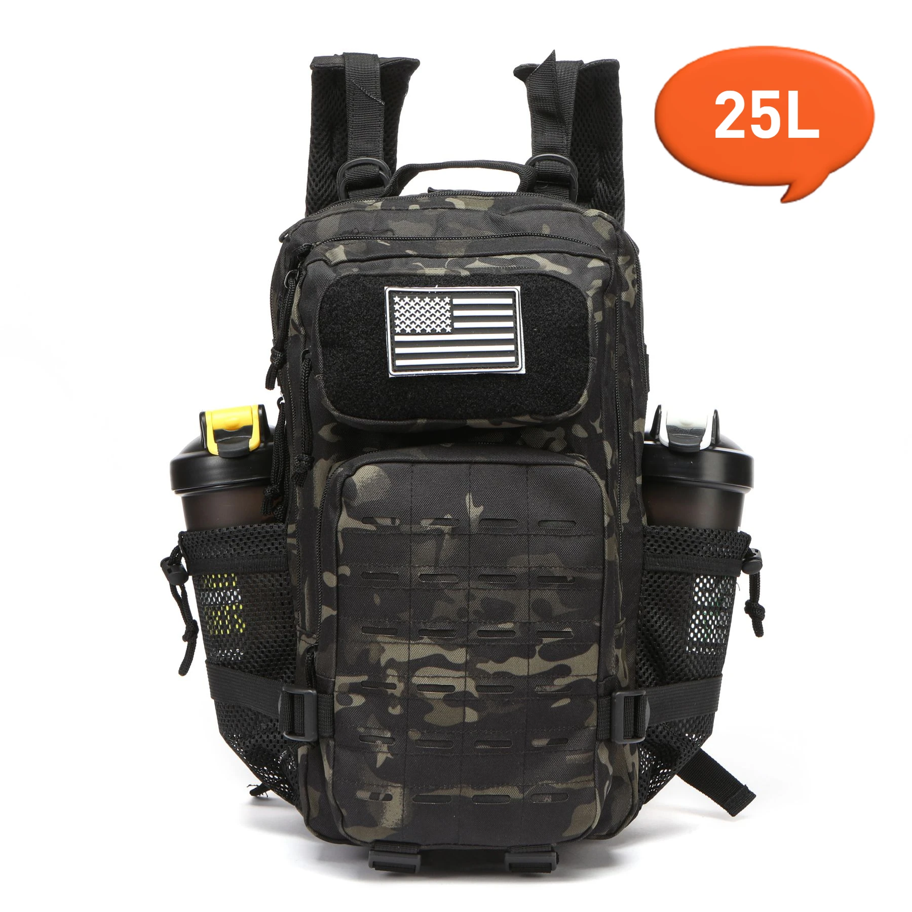 NONE 25L/50L taktische Rucksack Tasche Jagd Molle Rucksack Fitness studio für Männer edc Outdoor Wander rucksack Hexe 2 Flaschen halter 10