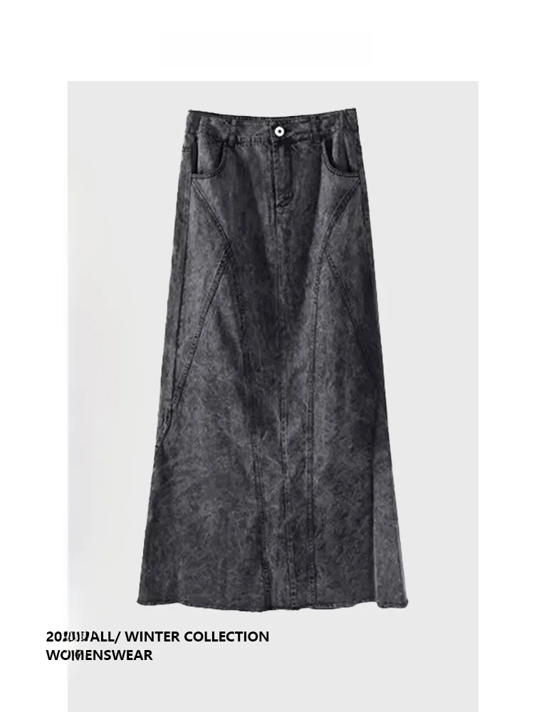 

Forever 2 Slim Fit Denim Skirt Ba Split Design Summer Women's Faion Commute Long Sve Pear ape Suitable