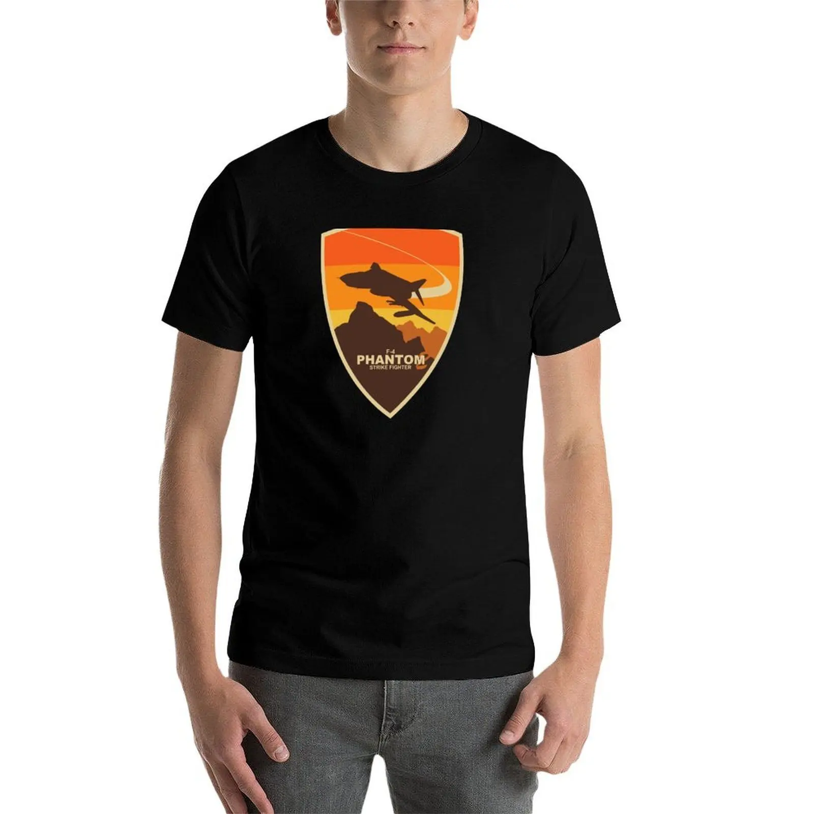 

F-4 Phantom II Retro Patch T-Shirt black cotton t-shirt plain for man package t shirts designer T-Shirt