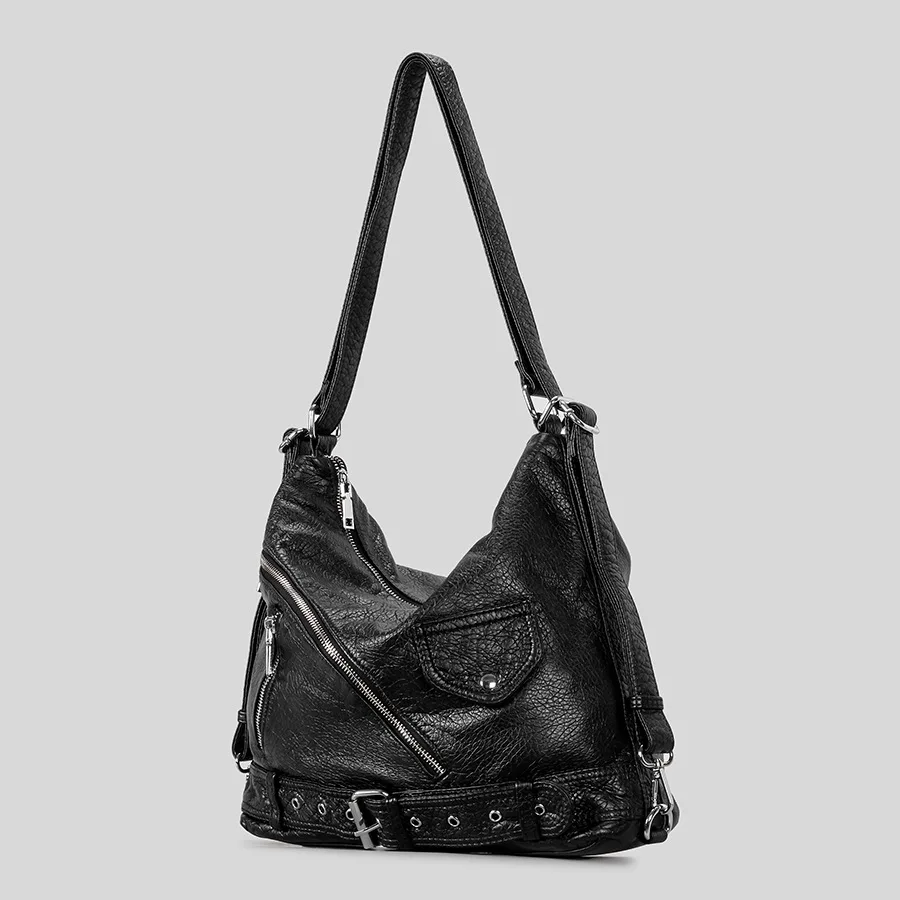 Punk Motorcycle Bag Luxury Designer Belt Deco Women Shoulder Crossbody Bags Vintage Multifunctional Large Capacity Tote Bag 2025