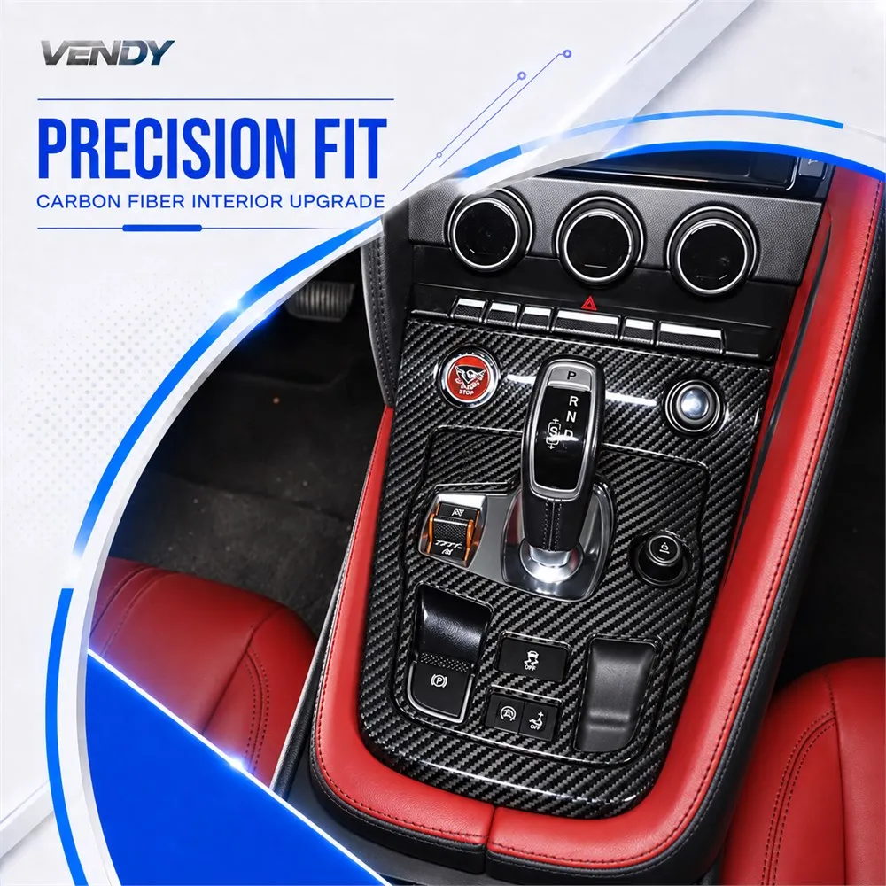 Real Carbon Fiber For Jaguar F-TYPE f type 2013-2022 Gear Shift Bottom Panel Frame Cover Trim Modified Parts Accessories