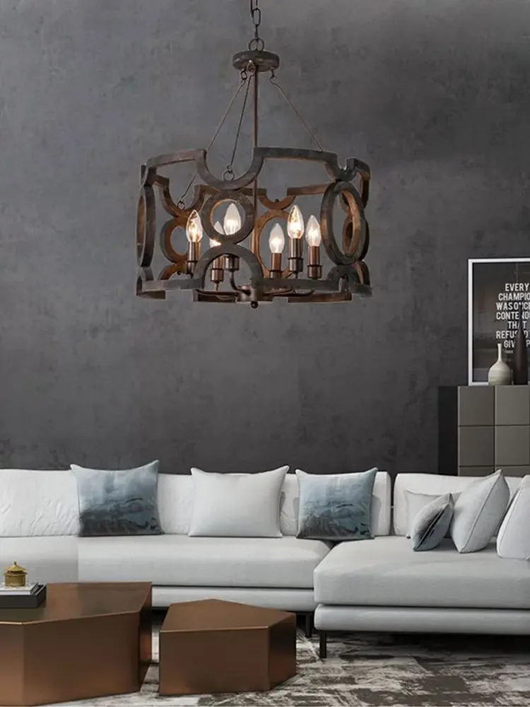 American Country Retro Pendant Light Simple Living Dining Room Lamp Rustic Decor for Bedroom Cafe Villa