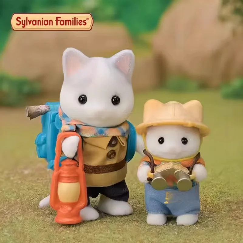 hot sale Selling Sylvanian Families Latte Cat Adventure Set Flocking Doll Room Desktop Decoration Children'S Toy Birthday Gifts