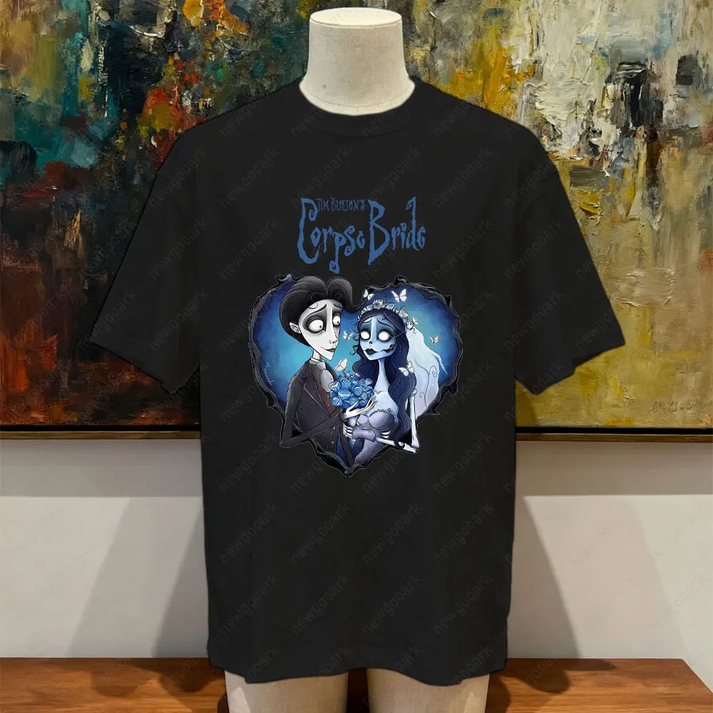 Corpse Bride 웨딩 빈티지 영화 그래픽 티셔츠 여성 남성 고품질 코튼 의류 캐주얼 반소매 O 넥 티셔츠