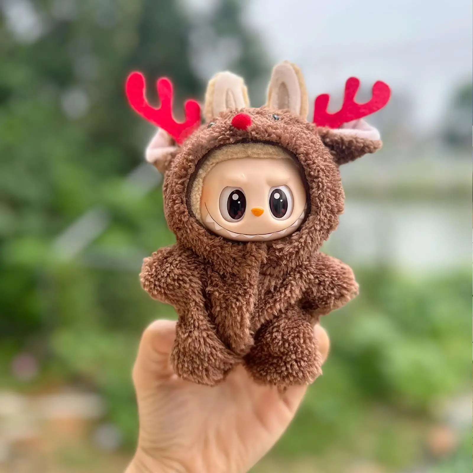 Plush Figure Elk Romper Outfit Playsuit Costumes Fashion Educational Photo Props Clothes DIY Dress up Bodysuit for 15cm 17cm