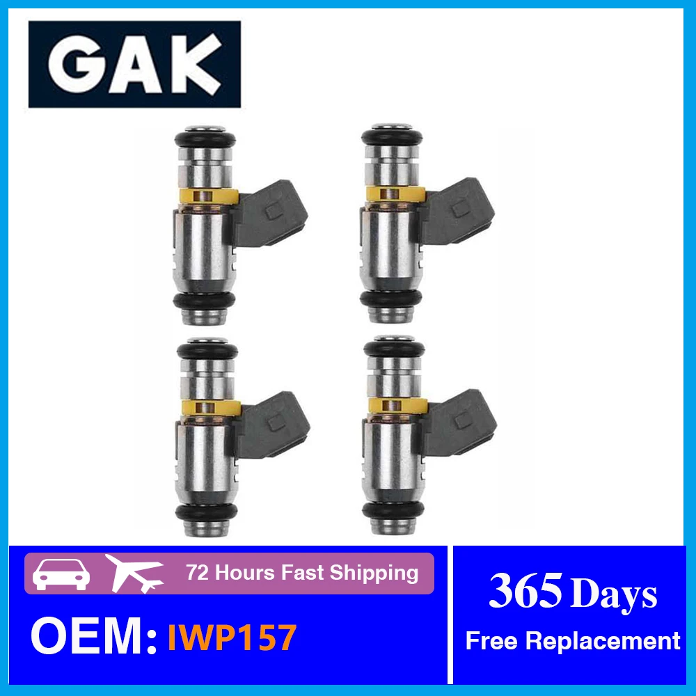 

GAK 4pcs Fuel Injectors OEM IWP157 For Ford Fiesta 1.6 Fiat Palio Gol Flex 1.8 EV1 160cc / min IWP157 IWP-157 50102702