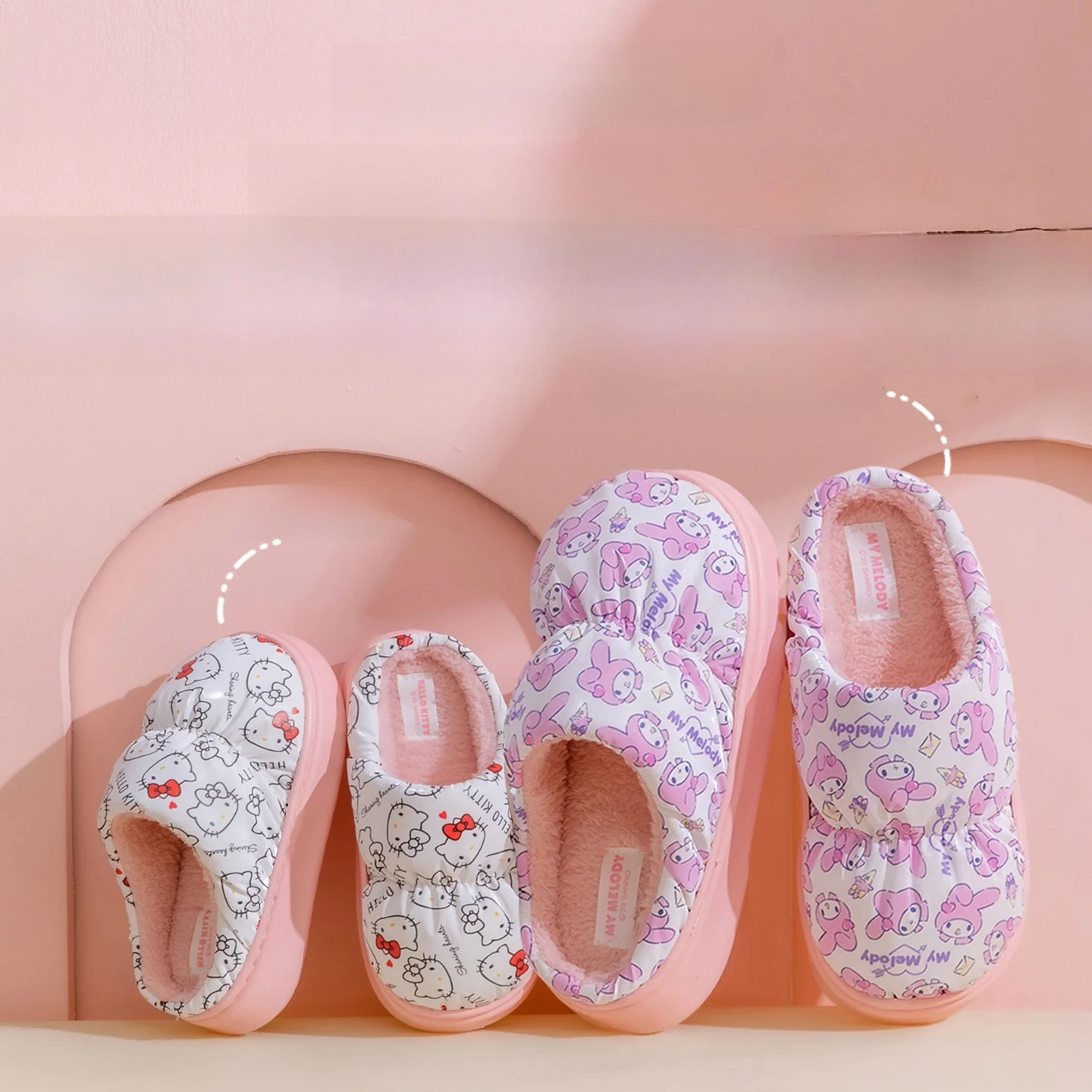 

Детская повседневная обувь, тапочки с мультяшным принтом «Hello Kitty», летняя обувь для девочек, Нескользящая розовая обувь Pruple, размер 15–25 см