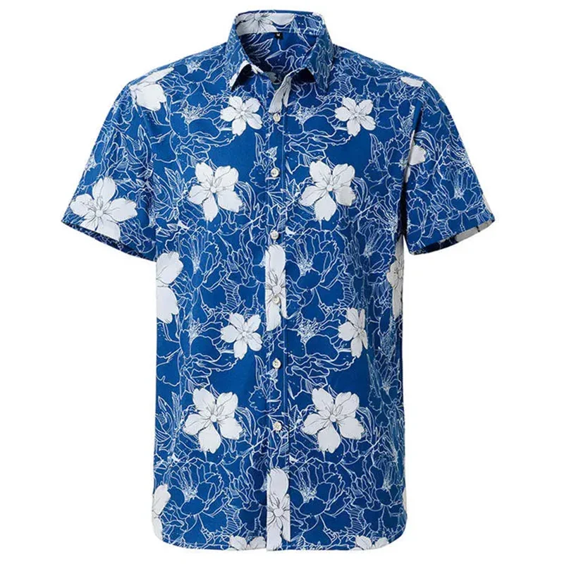 Hawaii Shirt Tropic Plant Floral Shirts Men Vacation Blouse Flower Lapel Baggy Shirt Women Holiday Party Fashion Casual Top Tee