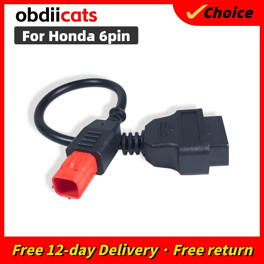 For Honda 6pin Motorcycle National IV 6pin Cable To OBD2 16pin Connector for Honda Diagnostic Tool Connector