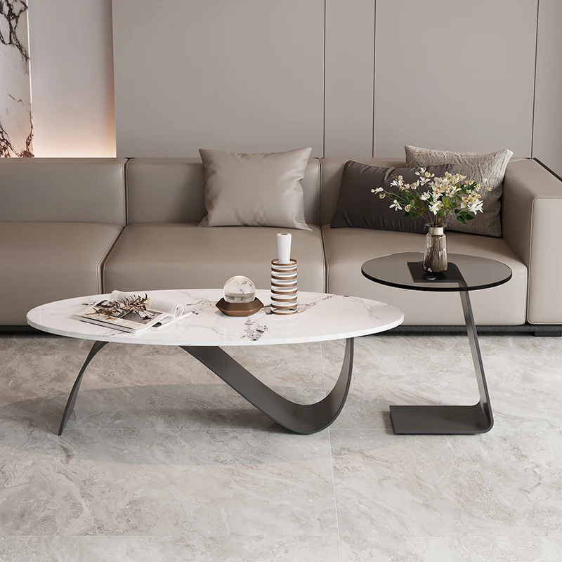 Nordic Simple Coffee Table Oval Glam Modern Trendy Coffee Table Premium Elegant Meubles De Maison Salon Living Room Furniture