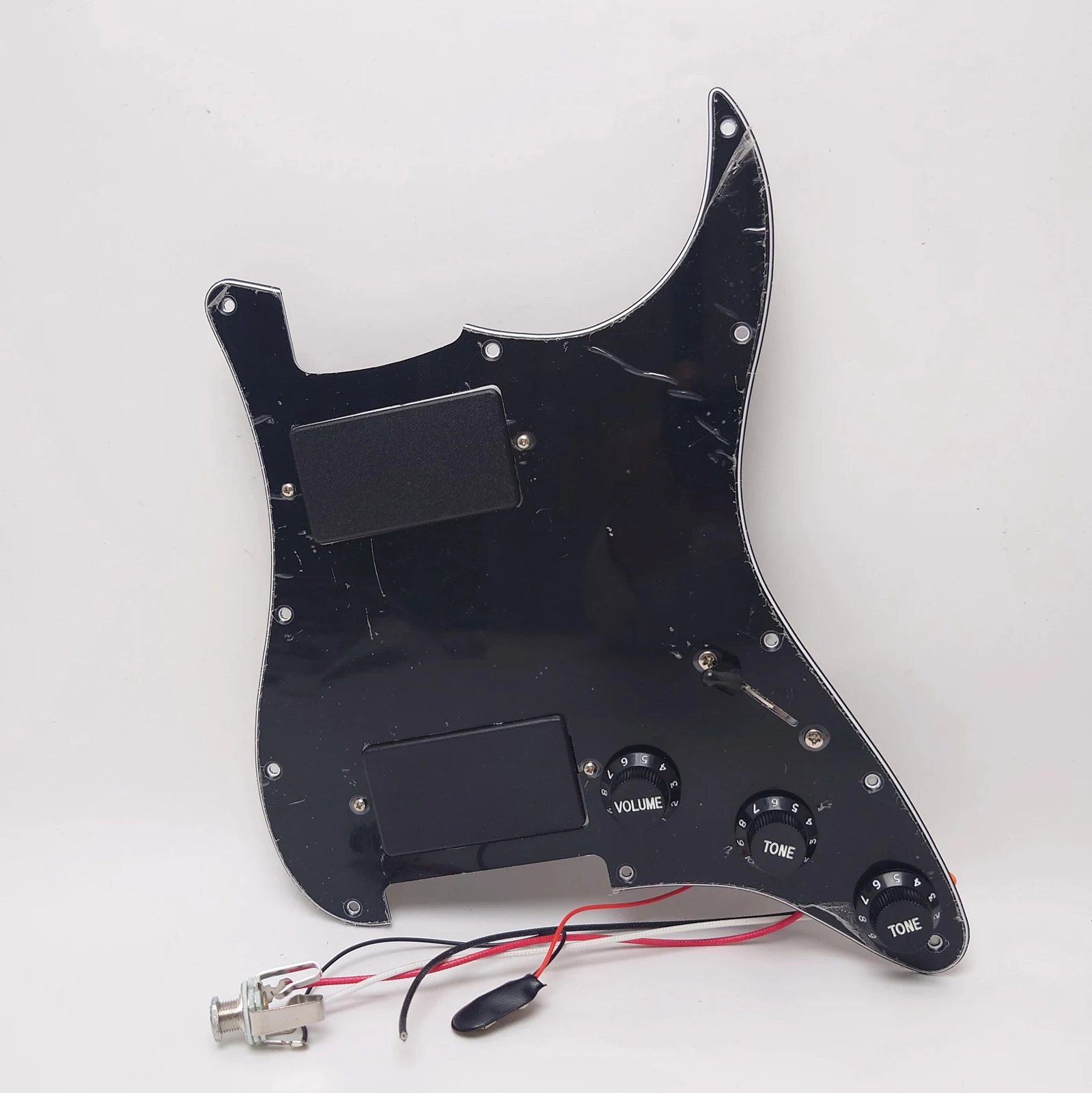 Guitar Prewired Loaded Pickguard Set HH Humbucker Active Pickups Black for St Guitars Replacement Parts