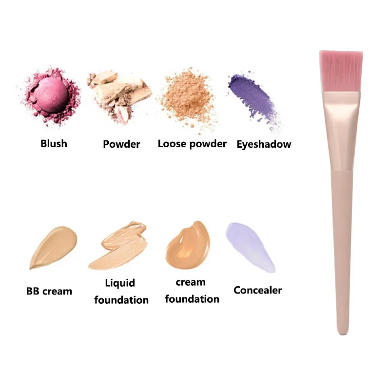 Pennelli per sopracciglia sottili con lama Pennelli per eyeliner correttore angolato rosa Ombretto portatile Pennelli per trucco Strumenti cosmetici per la bellezza del viso