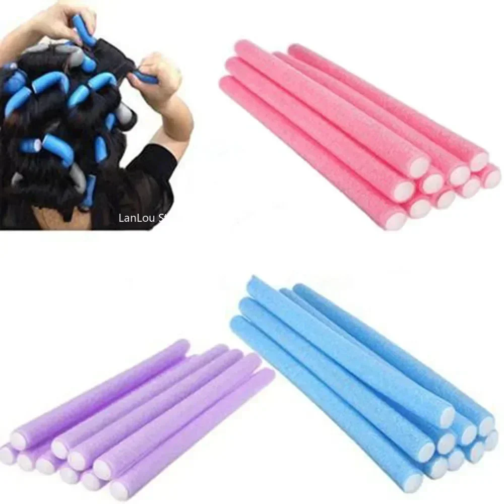 10Pcs/set Curler Makers Soft Foam Bendy Twist Curls Soft DIY Styling Hair Tool for Women's Accessories Random Color