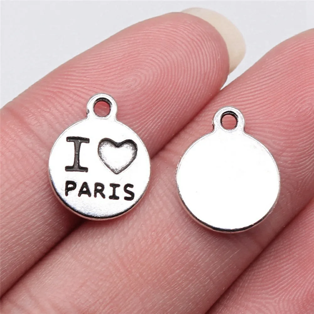 Ciondoli per unghie I Love Paris Charms gioielli 12x12mm 20 pezzi