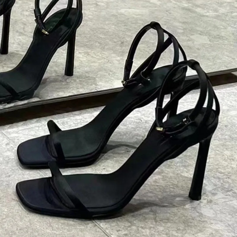 Sandalias French High Heel Women\'s Sandals Summer 2025 Fashion Elegant High Heel Shoe Open Toe Banquet Shoe Women Shoe Zapatos
