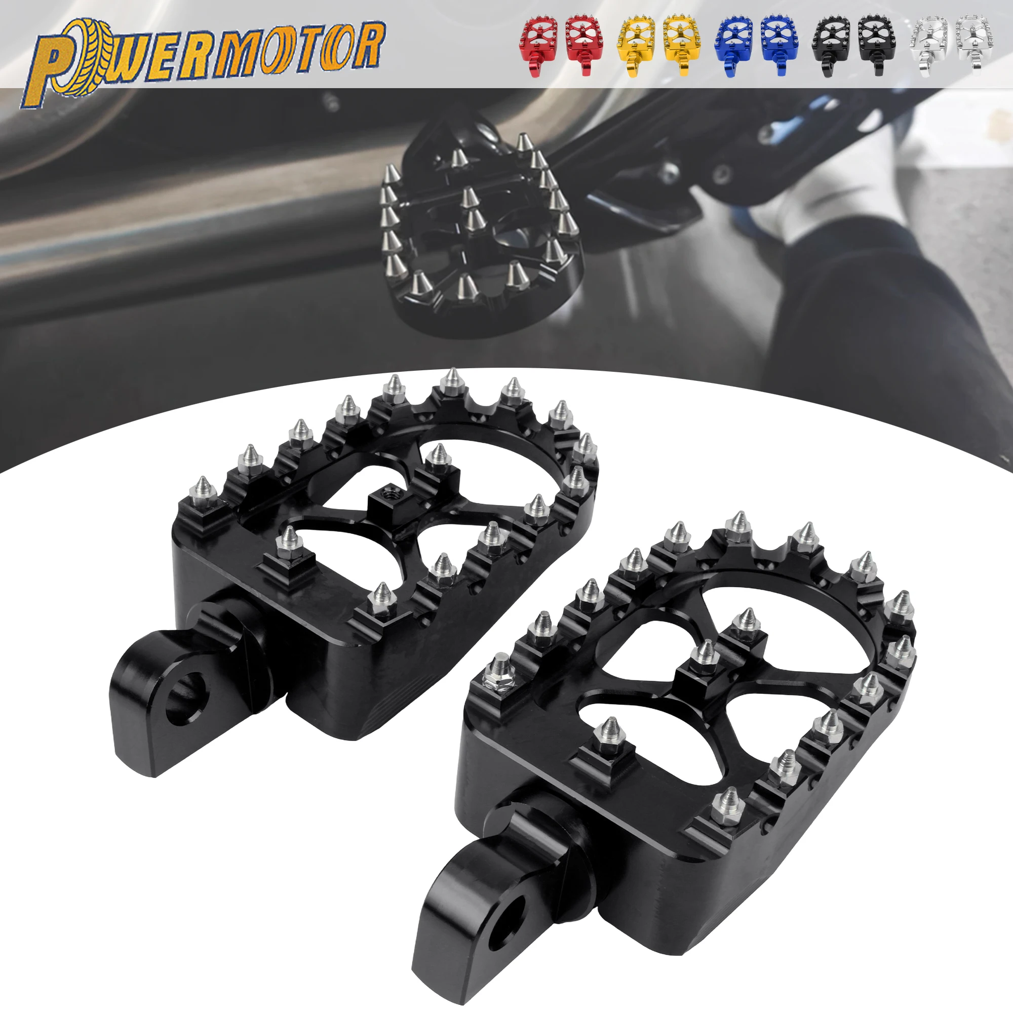 

Motorcycle Foot Pegs CNC Aluminum Wide Fat 360° Roating Footpegs For Harley Dyna Fat Bob Softail Sportster Street Bob Modified