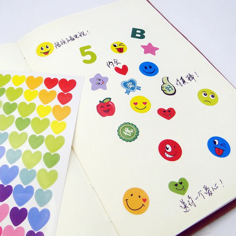 Scrapbooking Sticker Sheets Polka Dot Smile Face Reward Stickers Kids Chidlren Chart Behavior Decal Label Shool Teacher Supplies