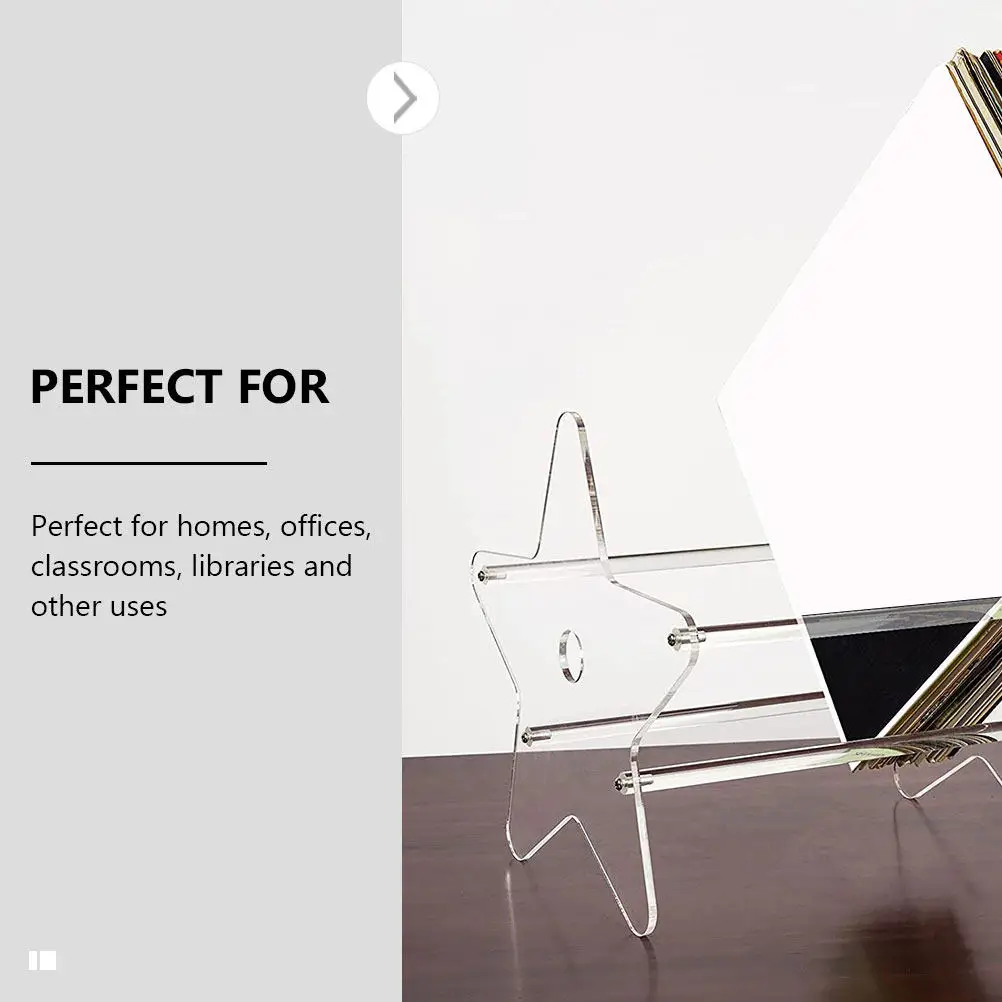Vinyl Record Display Rack Acrylic Desktop Storage Organizer Large Capacity Book File Holder Office Shelf