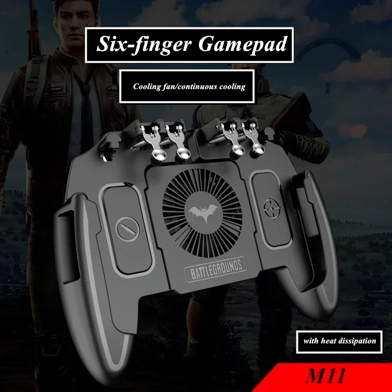 M11 Portable Universal Mobile Phone Gamepad Joystick Controller with Air-cooled Cooling Radiator Game Handle for IPhone Android
