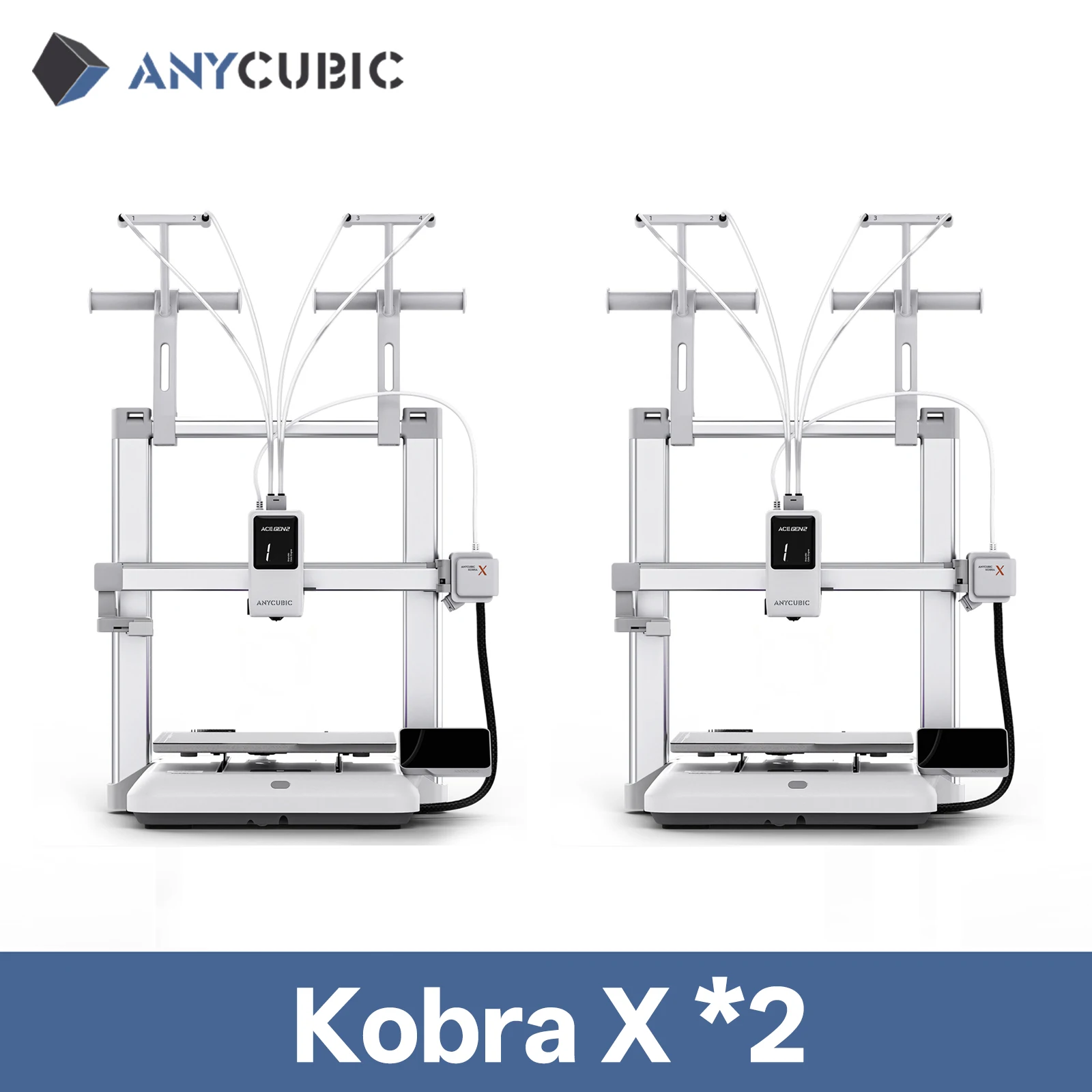 ANYCUBIC Kobra X 3D-printer, 600 mm/s maximale printsnelheid, 2x sneller en minder materiaal, ingebouwde 4-kleurenprint, automatische nivelering.
