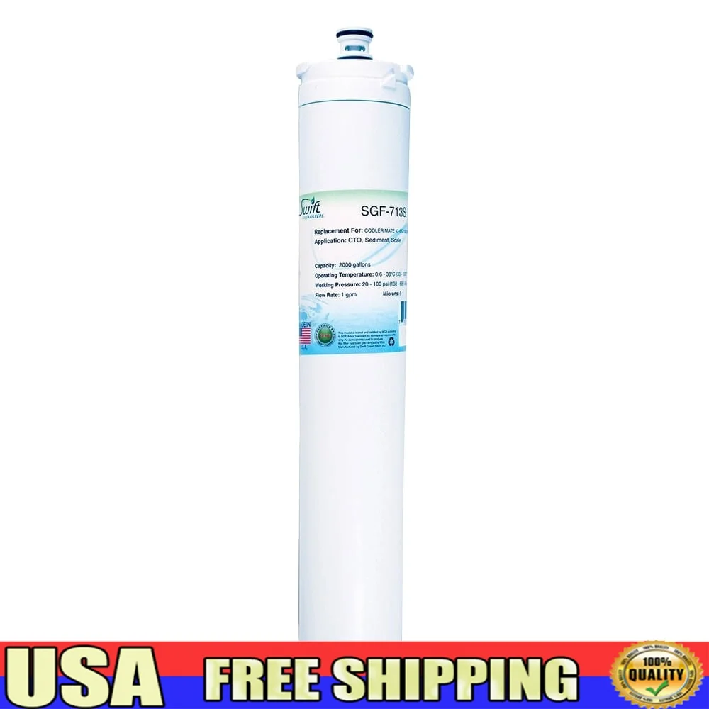 

Сменный фильтр для воды CoolerMate 47-55713 см, активированный кокосовый уголь, уменьшает вкус хлора, запах, осад, грязевые весы, легко сделай сам