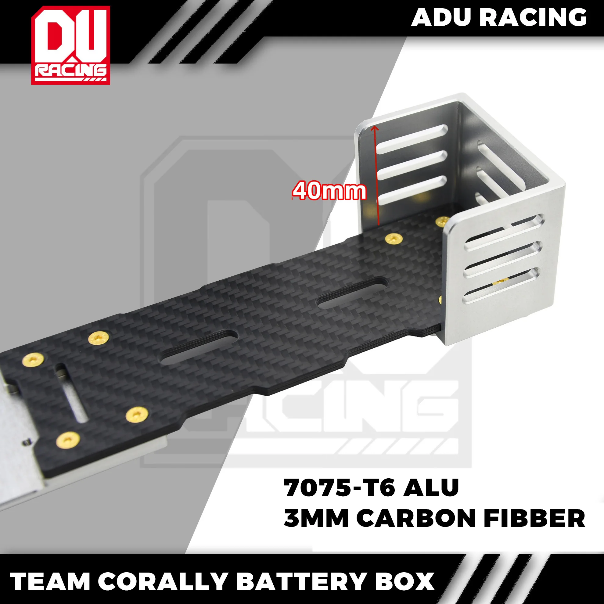 ADU RACING BATTERY BOX AND ESC PLATE V2.0 7075-T6 ALU for TEAM CORALLY ALL RTR CARS