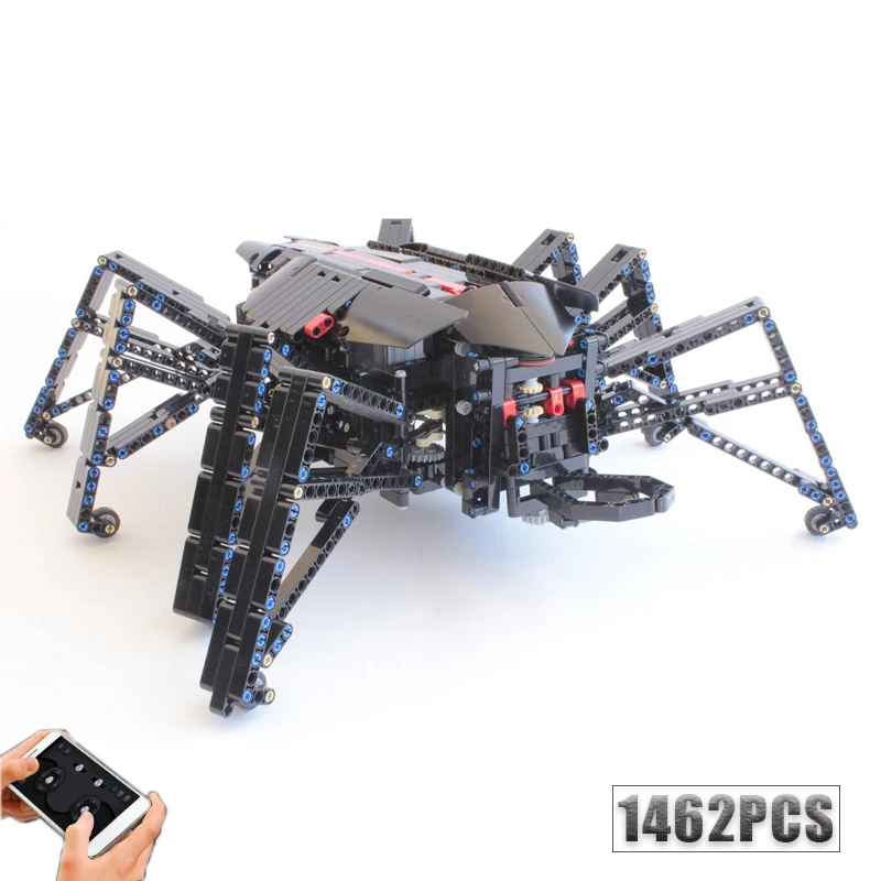 Spider 8-Leged-ウォーキングロボットモデルビルディングブロックキット、セルフロックレンガ、誕生日とクリスマスギフト、新しい、1462個