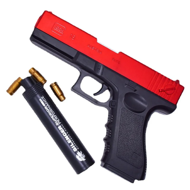 G17 Soft Bullet Toy Gun Shell Ejection Foam Darts Pistol Desert Eagle Airsoft Gun With Silencer For Kid Adult