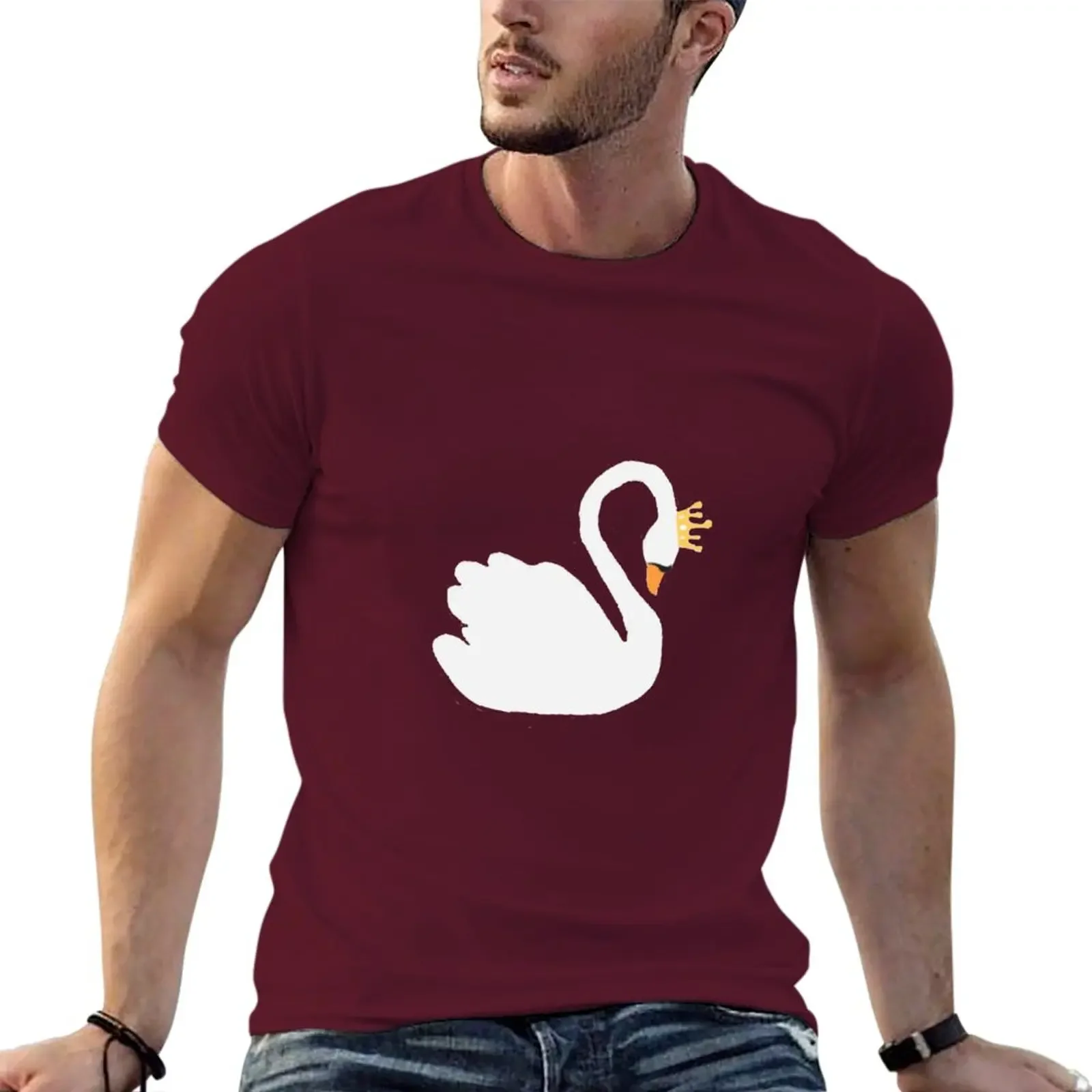 Heavyweight korean fashion men OUAT - Swanqueen T-Shirt plus size t shirts clothing graphic harajuku SUMMER funny style cotton