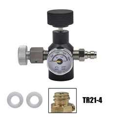 Soda Water Cylinder Fill Adapter Quick Charging Carbon Dioxide Tank Bottle On/Off Aadaptor On/Off With Vent Gauge